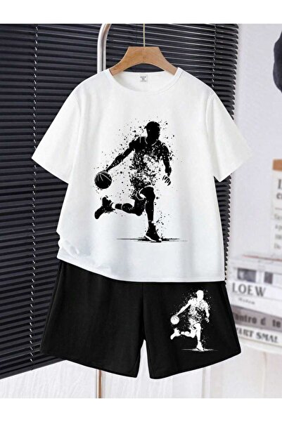 Nice Clothes ΚΑΛΟΚΑΙΡΙΝΟ ΠΑΙΔΙΚΟ ΣΕΤ ΜΠΛΟΥΖΑΚΙ-ΣΟΡΤΣ ΟΥΝΙΣΕΞ (ΜΑΥΡΟ ΜΕ ΣΤΑΜΠΑ)