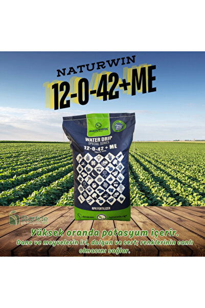 Naturwin NPK 12-0-42+Me Water Drip Damlama Gübresi 25 Kg.