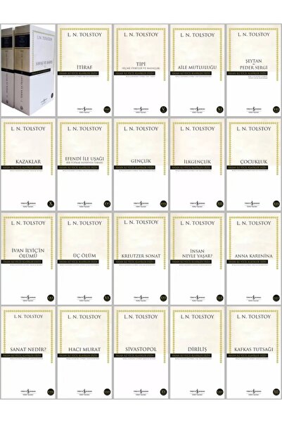 TÜRKİYE İŞ BANKASI KÜLTÜR YAYINLARI Lev Nikolayeviç Tolstoy 20 Kitap Takım - ...