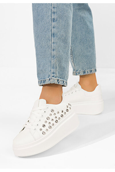 B T Shoes Sneakers cu platformă Anaya albi