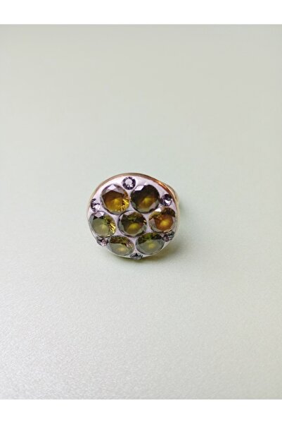 OEM Inel cu Peridot Lustruit și Cristale Swarovski Black Diamond