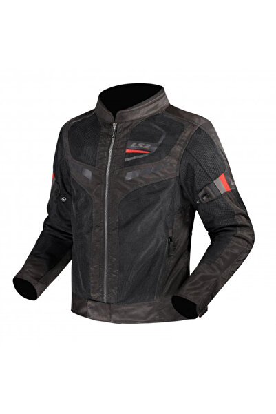 LS2 Garda Air Man motorcycle jacket, black/red, size XL