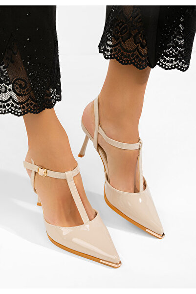 B T Shoes Γόβες slingback Evenia μπεζ