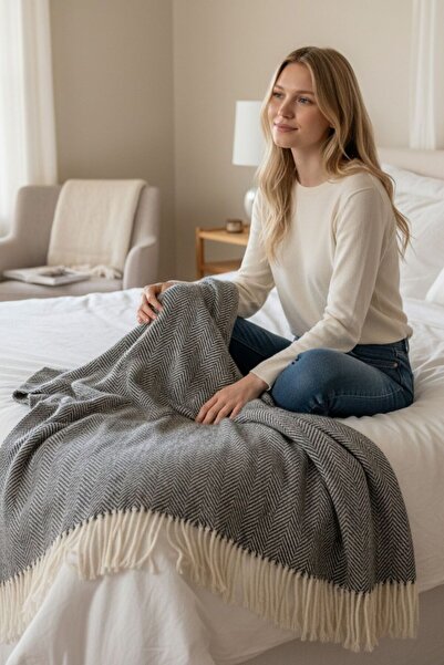 Comfort Craft Cotton Balcony and Sofa Blanket - 130X170 cm Soft Textured Shawl