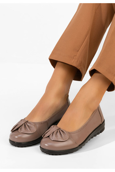 B T Shoes Μπαλαρίνες δερματινεσ Giuliena V2 καφε