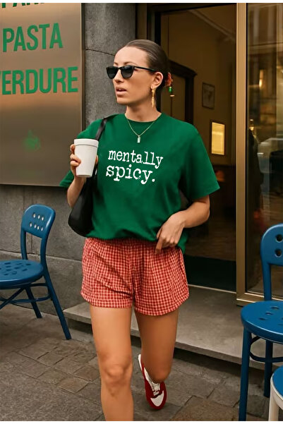 SUNFREE Spicy Mentally Printed Oversize Crew Neck Short Sleeve Basic Tshirt
