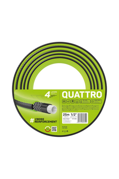Cellfast Furtun pentru gradina QUATTRO cu 4 straturi, 1/2", Armat, 25m, prote...