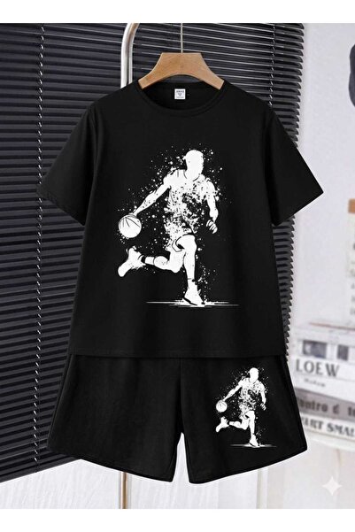 Nice Clothes ΚΑΛΟΚΑΙΡΙΝΟ ΠΑΙΔΙΚΟ ΣΕΤ ΜΠΛΟΥΖΑΚΙ-ΣΟΡΤΣ ΟΥΝΙΣΕΞ (ΜΑΥΡΟ ΜΕ ΣΤΑΜΠΑ)