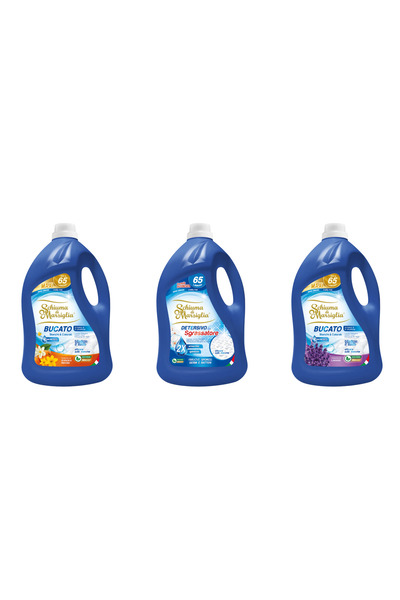 Schiuma di Marsiglia BUCATO detergent rufe 3 x 5L (15L), Orange + Degreaser +...