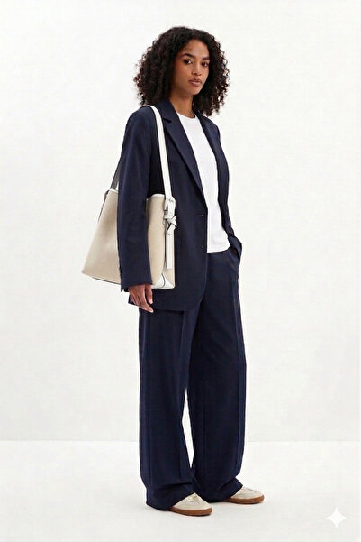 H&D COLLECTİON Large Size Shopper Bag with Soft Wicker Interior, Leather Fast...