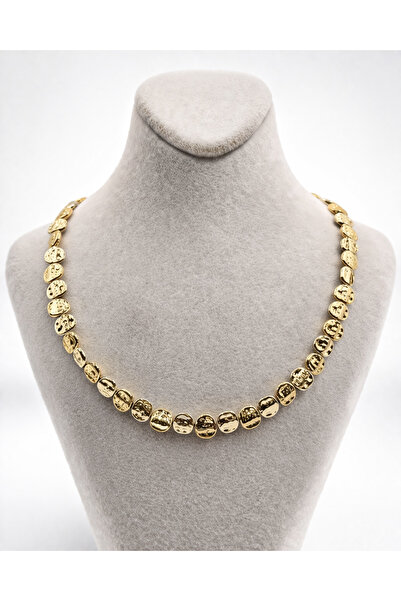 XUPING JEWELRY Kadın Dorika Ve Dövme Dokulu Pul Detaylı Gold Kolye