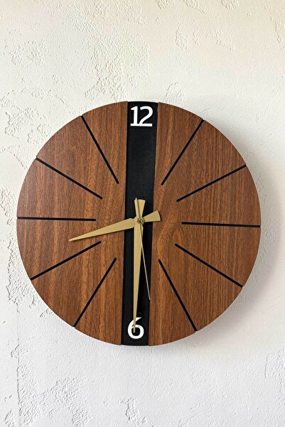 HediyeHanesi Wooden Wall Clock Silent 30cm