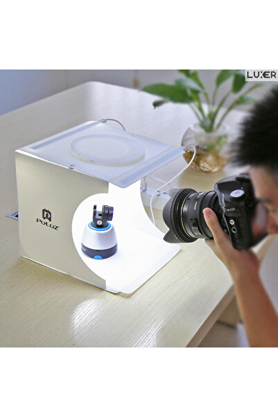 LUXER Mini Studio Foto Portabil, Light Box LED cu 6 Culori de Fundal, 24x23x2...