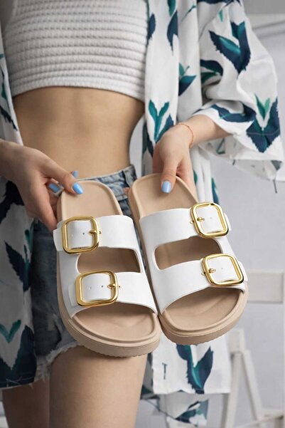 Lovita Women's Double Buckle Eva Orthopedic Sole Sea, Beach, Pool Slippers