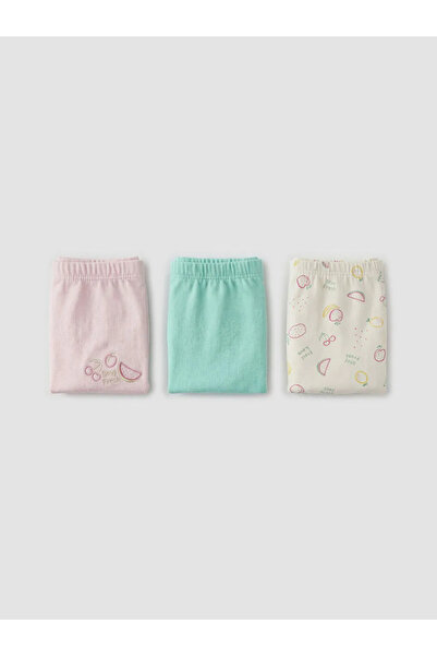 LC Waikiki Lcw Kids Ecru Printed Girls' Boxer 3-Pack
