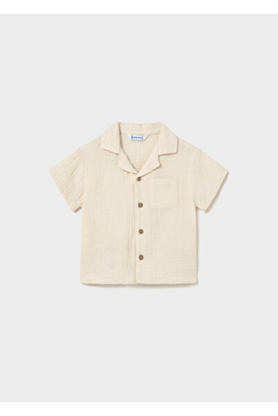 MAYORAL Baby Boy Short Sleeve Shirt Cream 01113