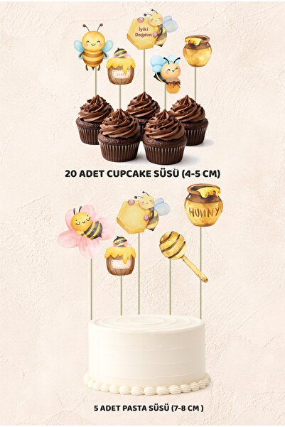 Sinek Kupası Tasarım Torta sa pčelinjom temom, 5 komada, mini set od 20 kolač...
