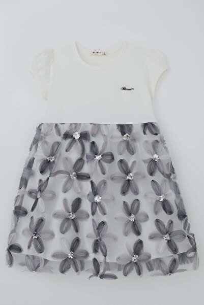 Breeze Girl's Dress with 3D Daisy Flower Applique and Sequin Detail, Ages 4-9...