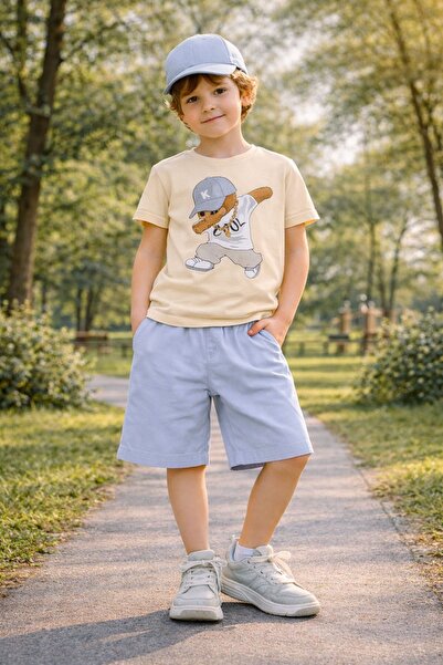 canmana kids&baby Σετ μπλουζάκι και σορτς για αγόρια με στάμπα, καλοκαιρινό β...