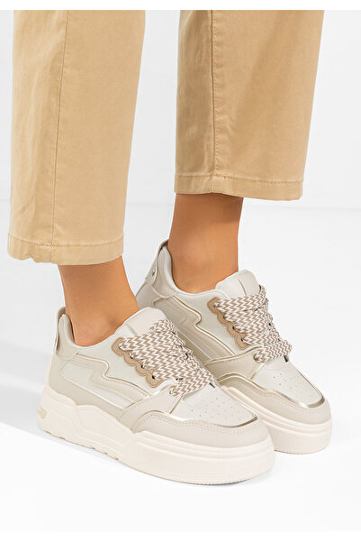 B T Shoes Σνίκερς με πλατφόρμα Ατανάσια μπεζ