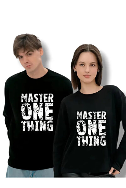 ELNOYA Master One Thing Printed Oversize Sweatshirt Black Unisex