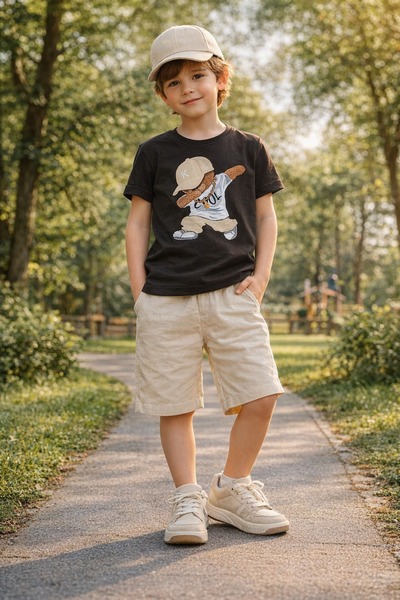 canmana kids&baby Σετ μπλουζάκι και σορτς για αγόρια με στάμπα, καλοκαιρινό β...