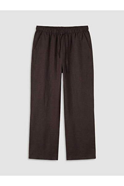 LC Waikiki Rmz Gi̇yi̇m Farkiyla Women's Linen Trousers with Waist Cord