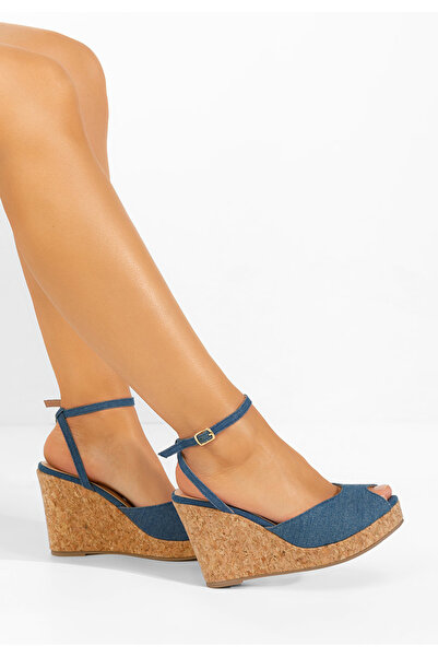 B T Shoes Πλατφόρμες σανδάλια Fabiania Τζιν