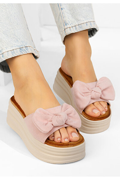 B T Shoes Παντόφλες με πλατφόρμα Elarya ροζ