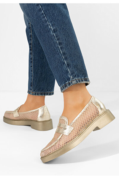 B T Shoes Γυναικεία μοκασίνια Cristtela χρυσά