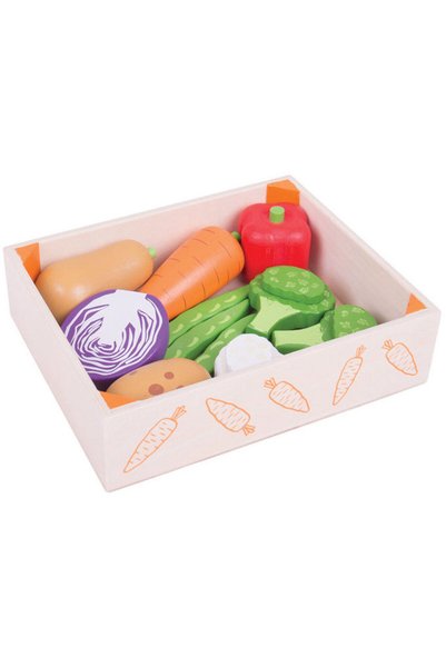 BIGJIGS Toys Wooden vegetable box