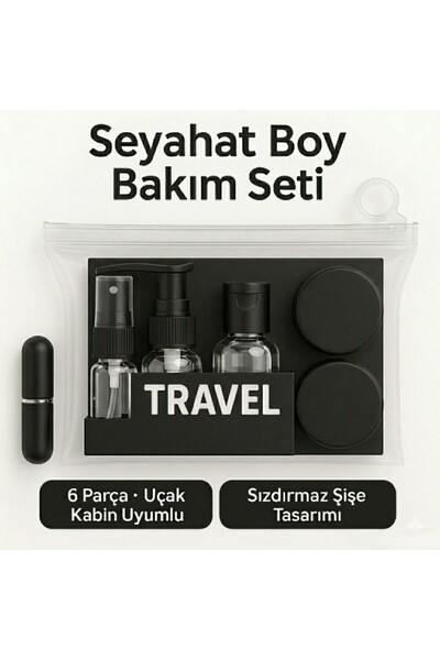 TARIK HOME 6 Parça Renkli Seyahat Bakım ve Kozmetik Seti, Uçak Kabin Uyumlu, ...