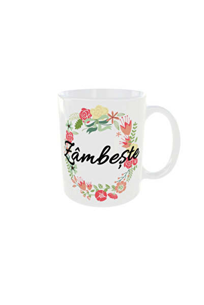 OEM Personalized floral smile mug, 350ml – the ideal gift for any occasion