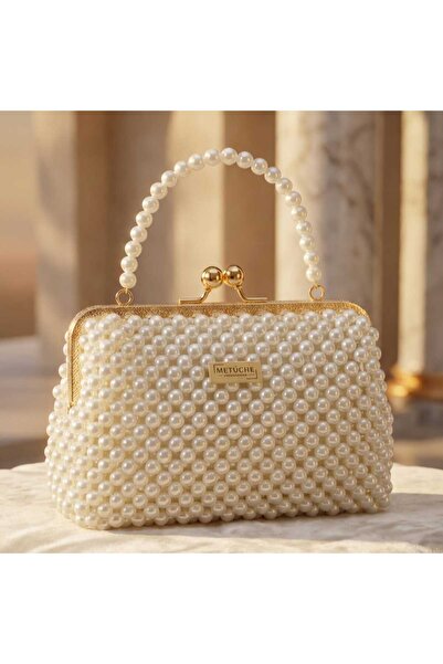 Metuche Accessories Klipsli İnci Boncuk Çanta