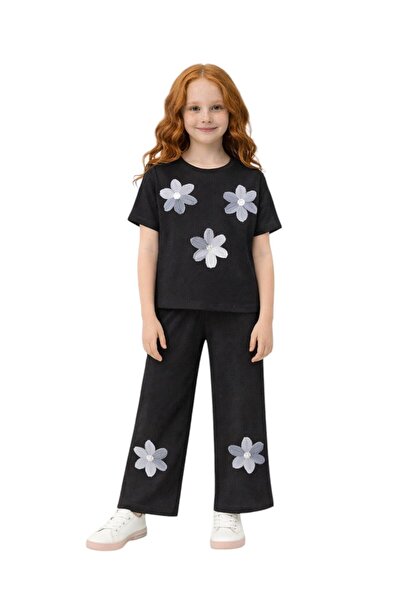 ERDEM KIDS Girl's Short Sleeve Crinkled Fabric Floral Accessory Double Top an...