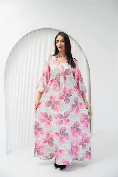 Graciana Women's Jalabiya - Floral Print Casual Maxi