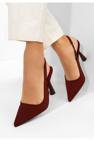 B T Shoes Γόβες slingback Anabela μπορντό