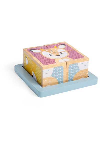 BIGJIGS Toys Puzzle cubic - Animalute vesele
