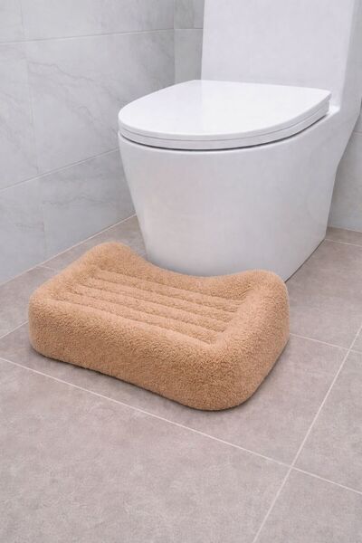 own home Klozet Taburesi Destek Basamağı , Teddy Kumaş Kaplamalı Modern Yükse...