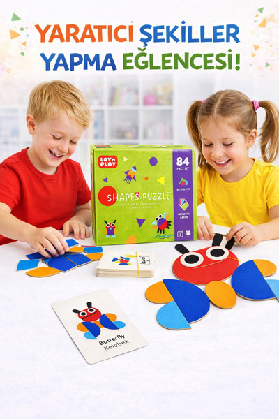 Gargamel Montessori Shapes Puzzle Kart Oyunu | Şekil Tamamlama Eğitici Zeka O...