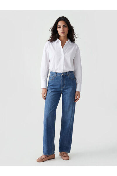 LC Waikiki Pantaloni de blugi pentru femei YK PLUS FARKIYLA cu croială dreaptă