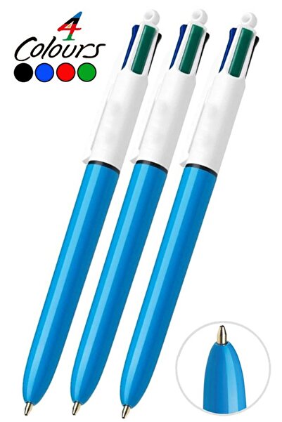 Artlantis 4 Colors Ballpoint Pen 3 Pieces Four Colors Ballpoint Pen Black Blu...