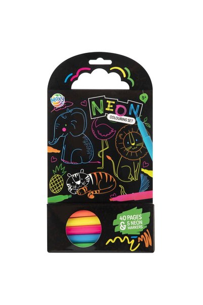 Moxy Carte de colorat cu carioci neon - Animalute