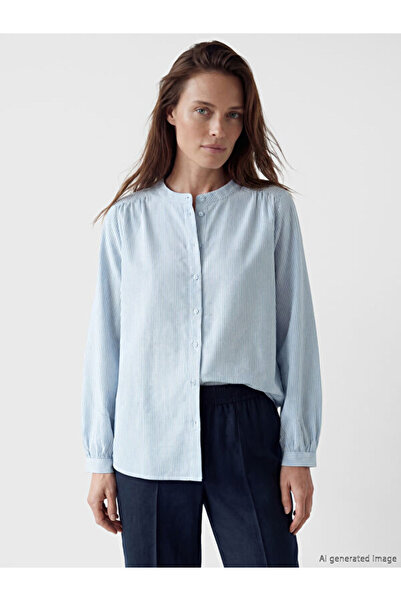 LC Waikiki Rmz Gi̇yi̇m Farkiyla Hakim Roba Collar Striped Women's Shirt