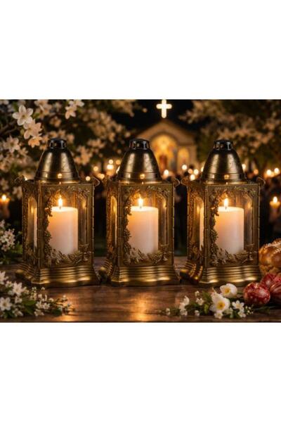 DBR Felinar Set 5 Candele Sticla Cu Capac - Set 3 Candele Sticla Model Felina...