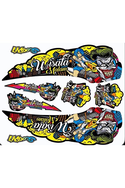 Limitless Design Anime Street Sticker Seti 22x30 cm | Joker, City Night, Moto...
