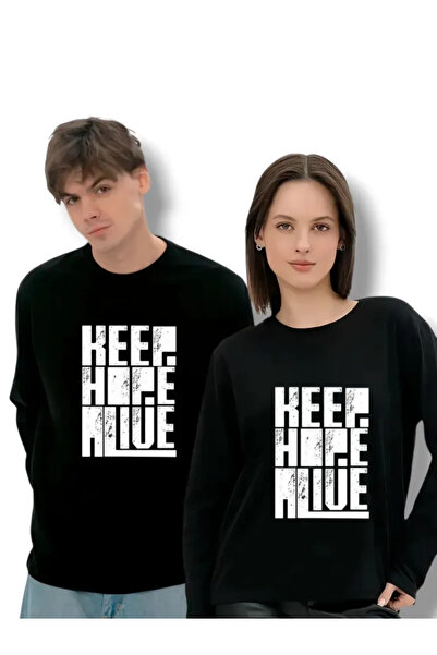 ELNOYA Keep Hope Alive Printed Unisex Black Sweatshirt