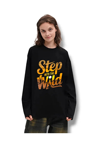 ELNOYA سترة رياضية سوداء مطبوعة للجنسين من Step Into The Wild