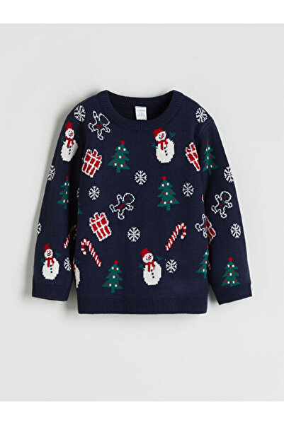 LC Waikiki Rmz Gi̇yi̇m Farki̇yla New Year's Themed Boys' Knit Sweater