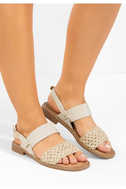 B T Shoes Sandale fara toc Axia bej